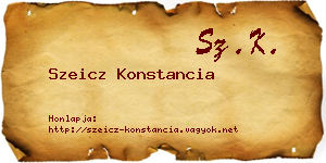 Szeicz Konstancia névjegykártya